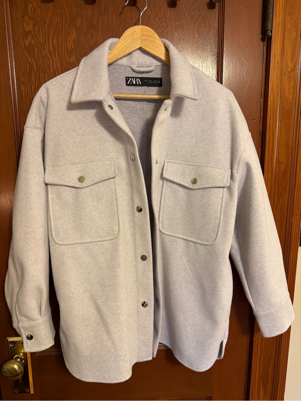 ZARA Cream Wool-Blend Coat